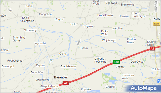 mapa Basin gmina Baranów, Basin gmina Baranów na mapie Targeo