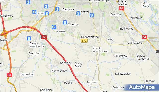 mapa Biestrzyków, Biestrzyków na mapie Targeo