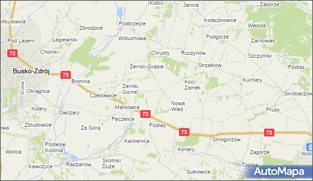 mapa Błoniec, Błoniec na mapie Targeo