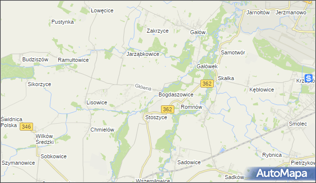 mapa Bogdaszowice, Bogdaszowice na mapie Targeo