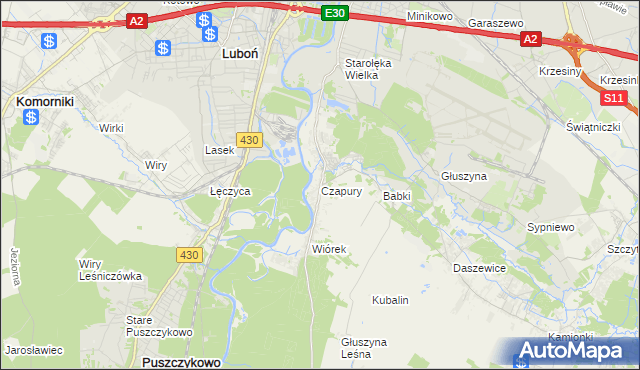 mapa Czapury, Czapury na mapie Targeo