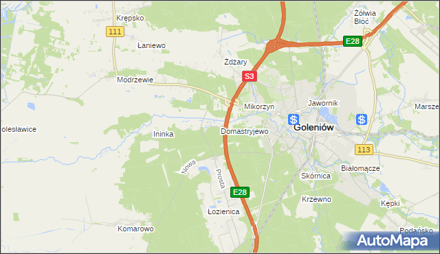 mapa Domastryjewo, Domastryjewo na mapie Targeo