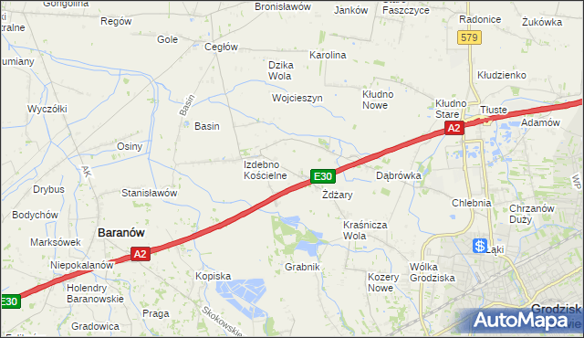 mapa Izdebno Nowe, Izdebno Nowe na mapie Targeo