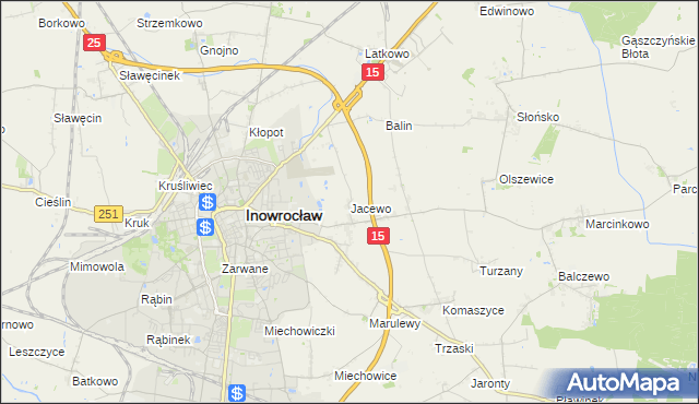 mapa Jacewo, Jacewo na mapie Targeo