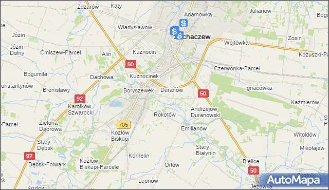 mapa Janówek Duranowski, Janówek Duranowski na mapie Targeo