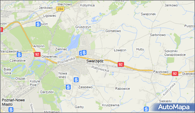 mapa Jasin gmina Swarzędz, Jasin gmina Swarzędz na mapie Targeo