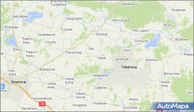 mapa Kępie gmina Oleśnica, Kępie gmina Oleśnica na mapie Targeo