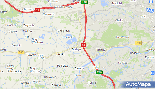 mapa Kryspinów, Kryspinów na mapie Targeo