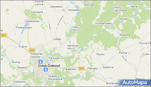 mapa Lisak, Lisak na mapie Targeo