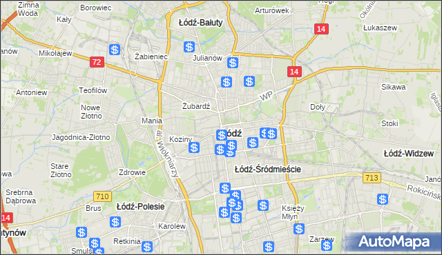 mapa Łodzi, Łódź na mapie Targeo