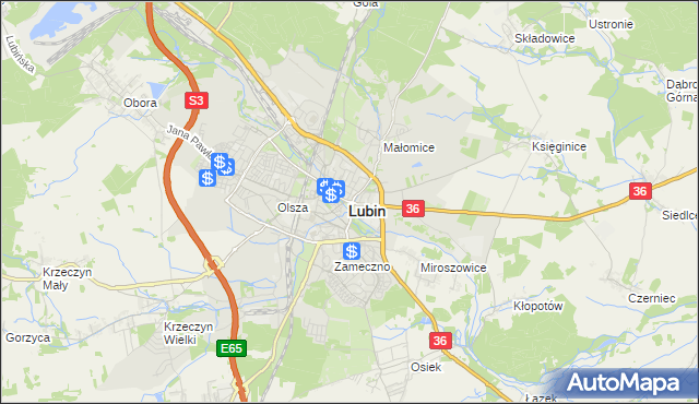 mapa Lubin, Lubin na mapie Targeo