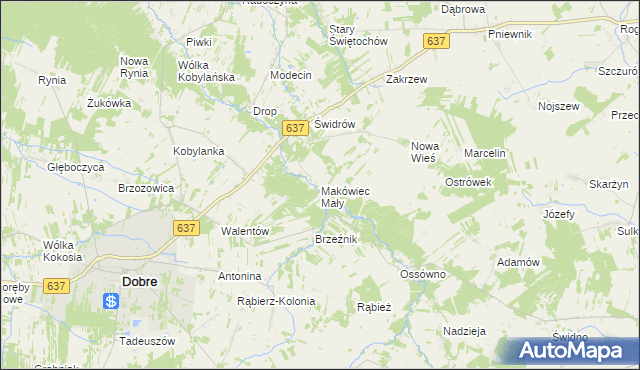 mapa Makówiec Mały, Makówiec Mały na mapie Targeo