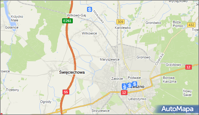 mapa Maryszewice, Maryszewice na mapie Targeo