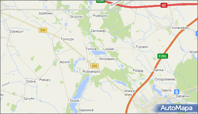 mapa Mirosławki, Mirosławki na mapie Targeo