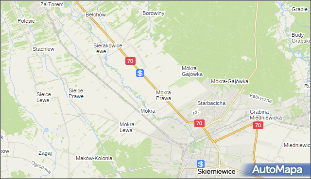 mapa Mokra Prawa, Mokra Prawa na mapie Targeo