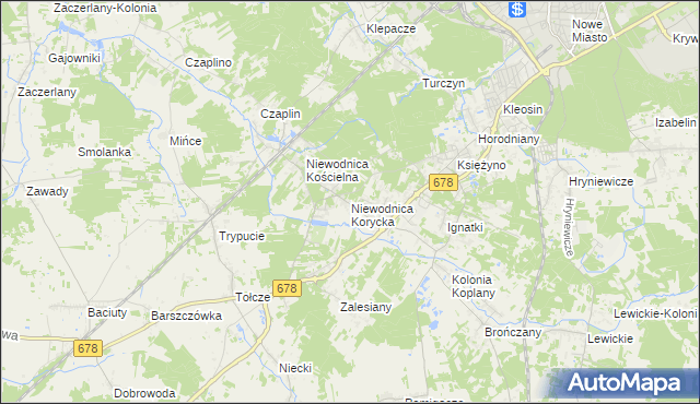 mapa Niewodnica Korycka, Niewodnica Korycka na mapie Targeo