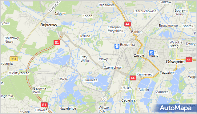 mapa Pławy, Pławy na mapie Targeo