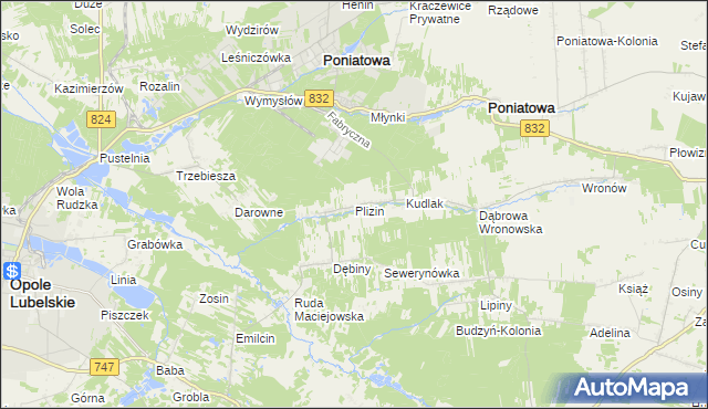 mapa Plizin, Plizin na mapie Targeo