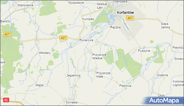 mapa Przydroże Wielkie, Przydroże Wielkie na mapie Targeo