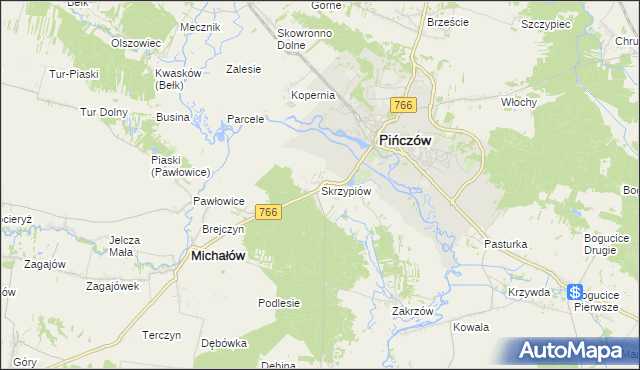 mapa Skrzypiów, Skrzypiów na mapie Targeo