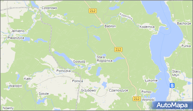 mapa Stara Rogoźnica, Stara Rogoźnica na mapie Targeo