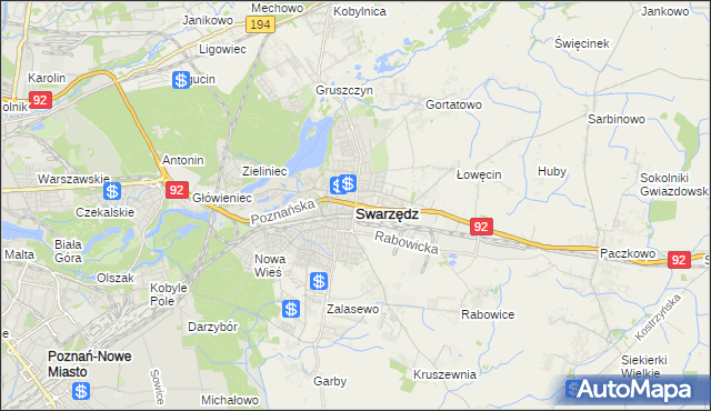 mapa Swarzędz, Swarzędz na mapie Targeo