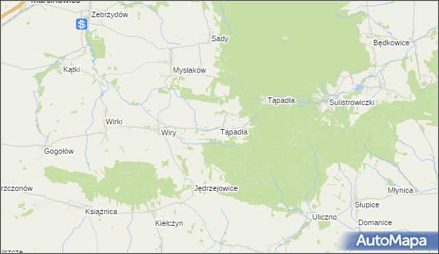 mapa Tąpadła, Tąpadła na mapie Targeo