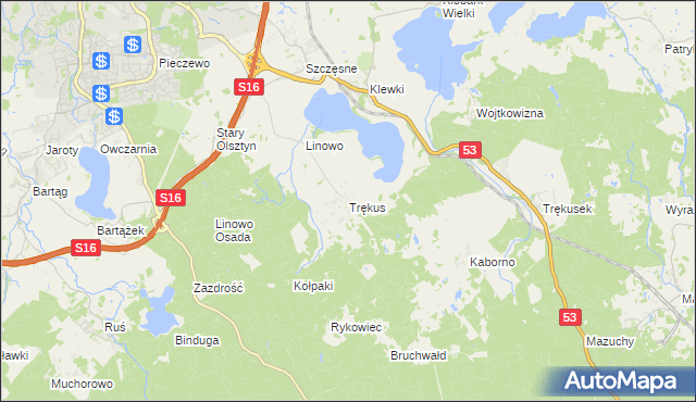 mapa Trękus, Trękus na mapie Targeo