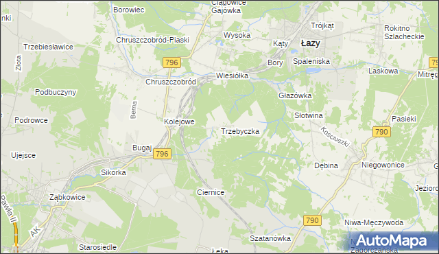 mapa Trzebyczka, Trzebyczka na mapie Targeo