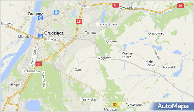 mapa Węgrowo, Węgrowo na mapie Targeo