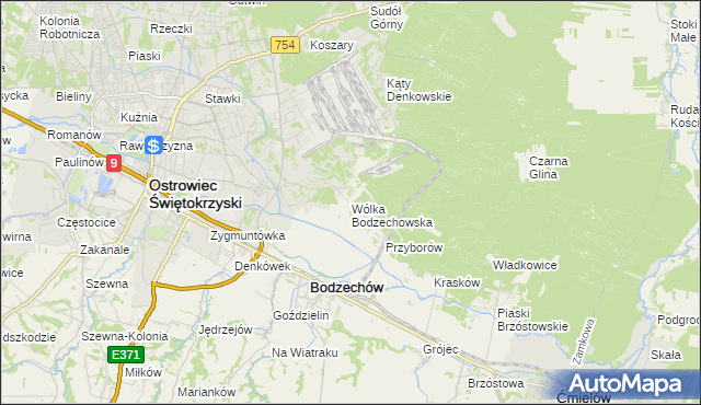 mapa Wólka Bodzechowska, Wólka Bodzechowska na mapie Targeo