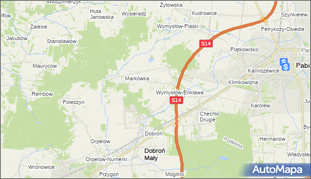 mapa Wymysłów-Enklawa, Wymysłów-Enklawa na mapie Targeo