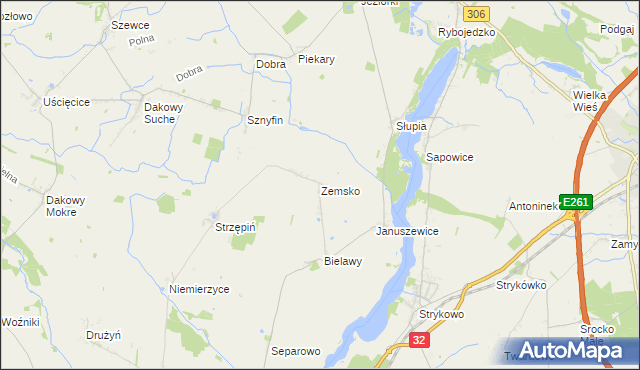 mapa Zemsko gmina Granowo, Zemsko gmina Granowo na mapie Targeo