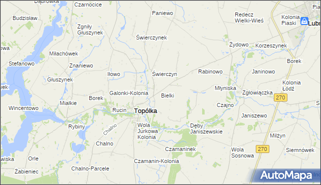 mapa Bielki, Bielki na mapie Targeo