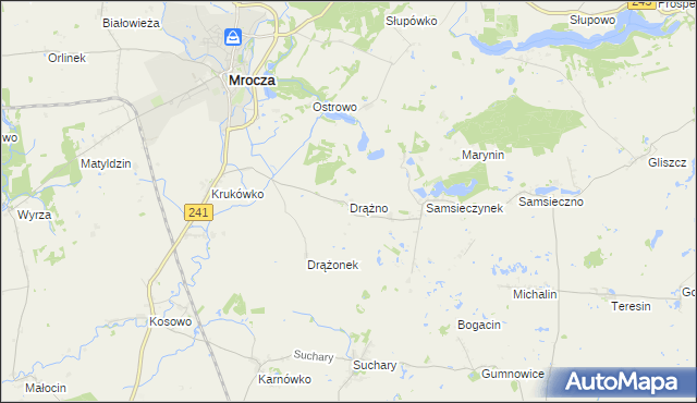 mapa Drążno gmina Mrocza, Drążno gmina Mrocza na mapie Targeo