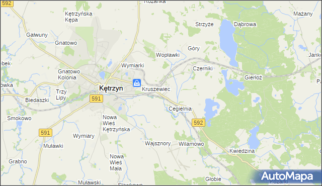 mapa Karolewo gmina Kętrzyn, Karolewo gmina Kętrzyn na mapie Targeo