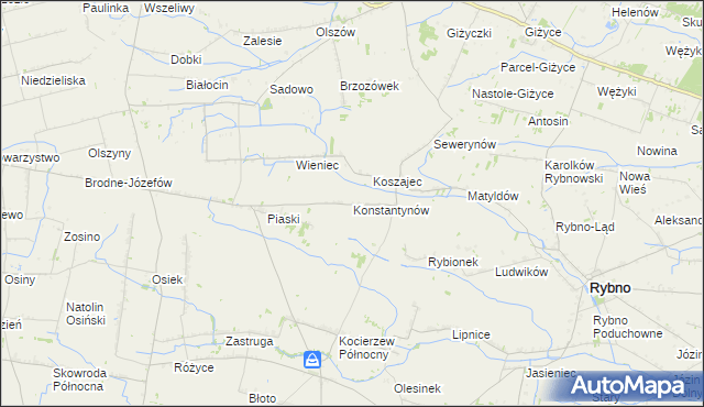 mapa Konstantynów gmina Kocierzew Południowy, Konstantynów gmina Kocierzew Południowy na mapie Targeo