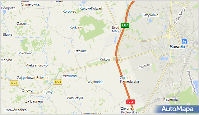 mapa Kuków gmina Suwałki, Kuków gmina Suwałki na mapie Targeo