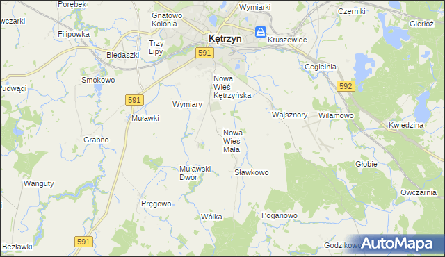 mapa Nowa Wieś Mała gmina Kętrzyn, Nowa Wieś Mała gmina Kętrzyn na mapie Targeo