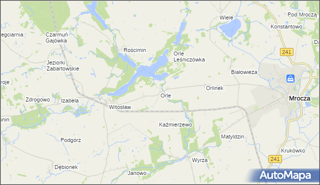 mapa Orle gmina Mrocza, Orle gmina Mrocza na mapie Targeo