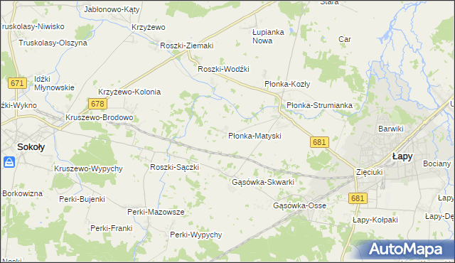 mapa Płonka-Matyski, Płonka-Matyski na mapie Targeo