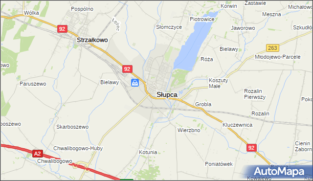 mapa Słupca, Słupca na mapie Targeo