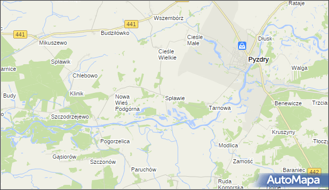 mapa Spławie gmina Kołaczkowo, Spławie gmina Kołaczkowo na mapie Targeo