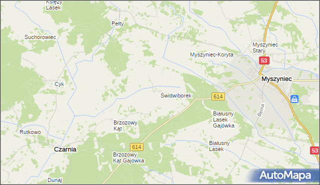 mapa Świdwiborek, Świdwiborek na mapie Targeo