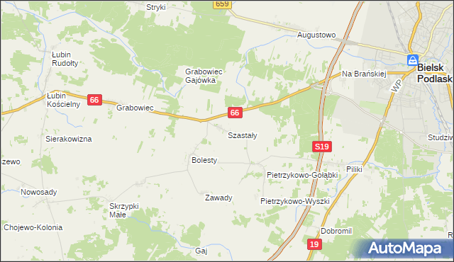 mapa Szastały, Szastały na mapie Targeo