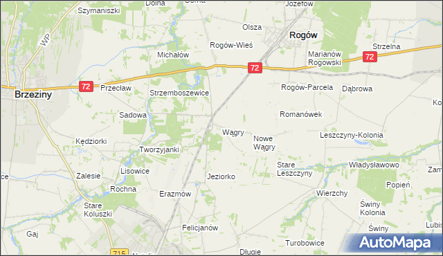 mapa Wągry, Wągry na mapie Targeo