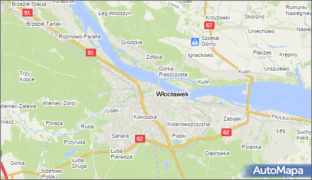 mapa Włocławka, Włocławek na mapie Targeo
