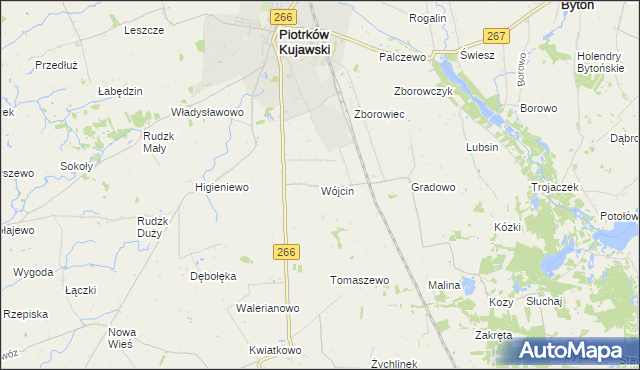 mapa Wójcin gmina Piotrków Kujawski, Wójcin gmina Piotrków Kujawski na mapie Targeo