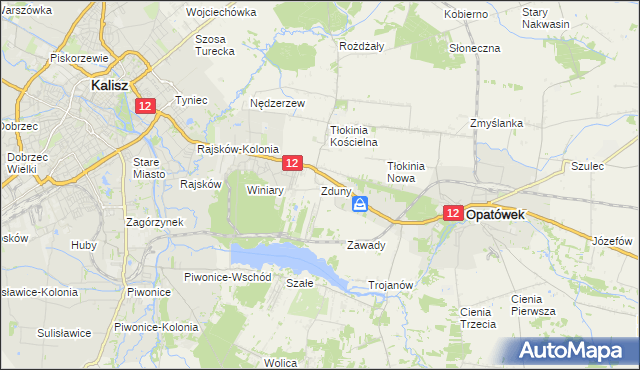 mapa Zduny gmina Opatówek, Zduny gmina Opatówek na mapie Targeo