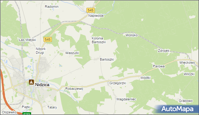 mapa Bartoszki, Bartoszki na mapie Targeo